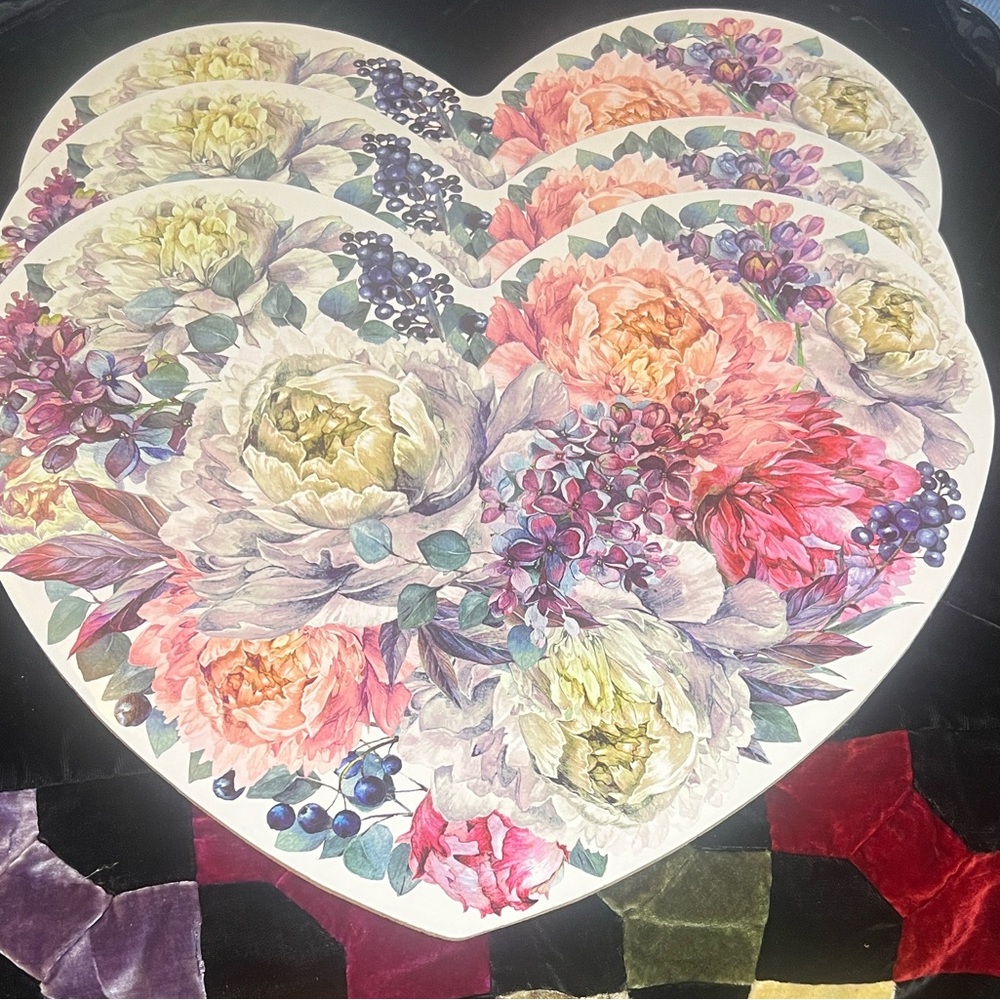 Floral Heart-Shaped Placemats